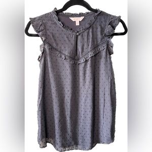 LC Lauren Conrad Swiss Dot Sleeveless Blouse in India Ink NWT